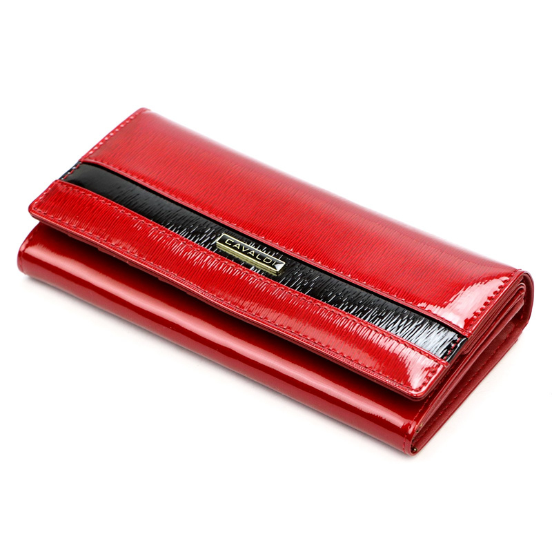 4U Cavaldi damski portfel skóra naturalna lakierowana podłużna portmonetka