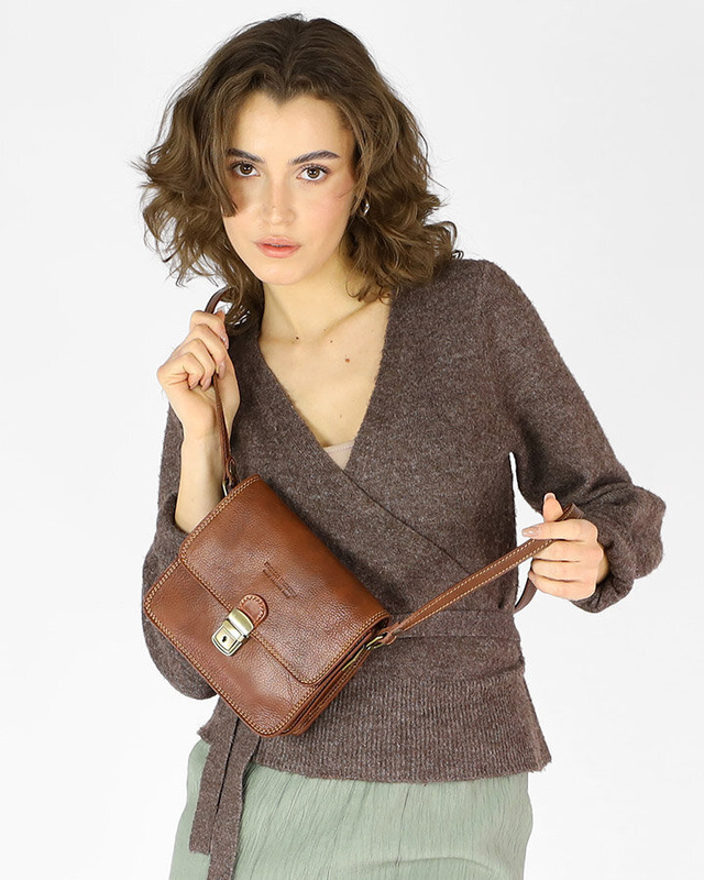 Torba skórzana kwadratowa premium Florence bag - MARCO MAZZINI czarna