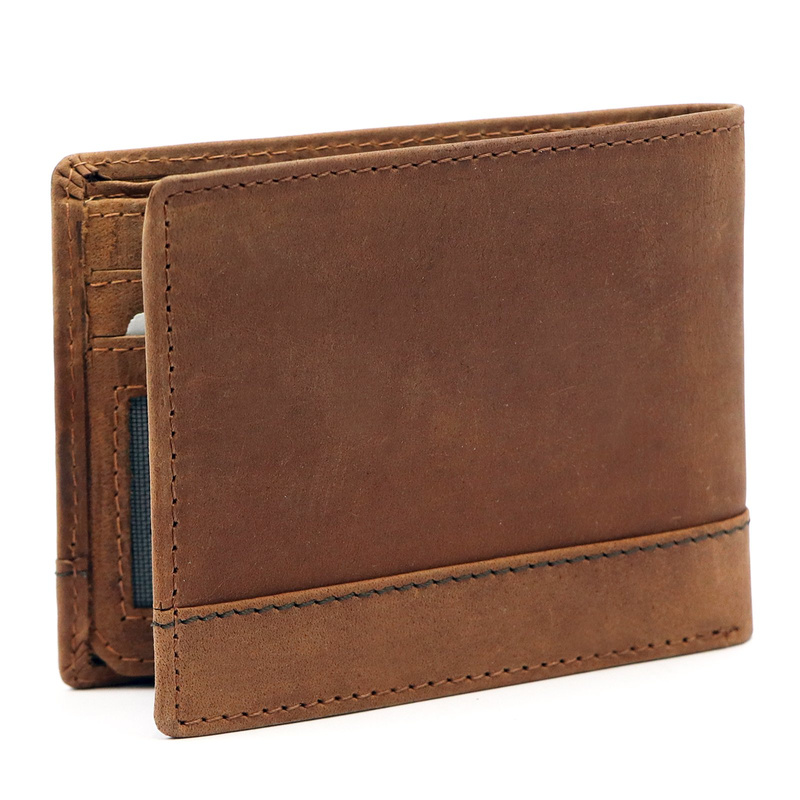 Nordee męski portfel skóra naturalna składany pojemny kompaktowy