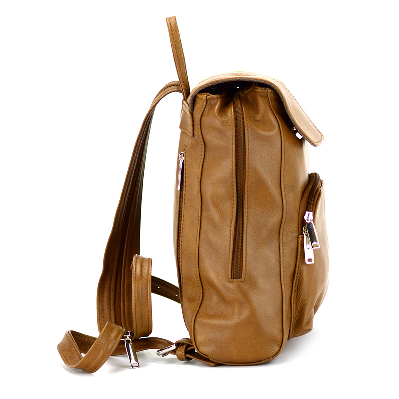 Voyager Miejski damski plecak ze skóry naturalnej z kieszeniami