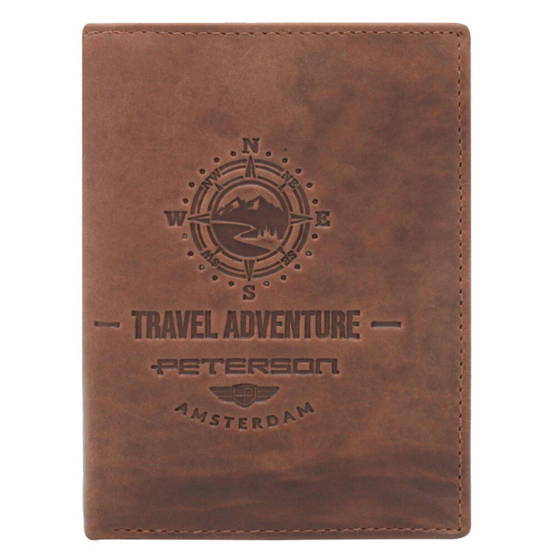 Skórzany męski portfel Peterson PTN N4-BE-TRAVEL