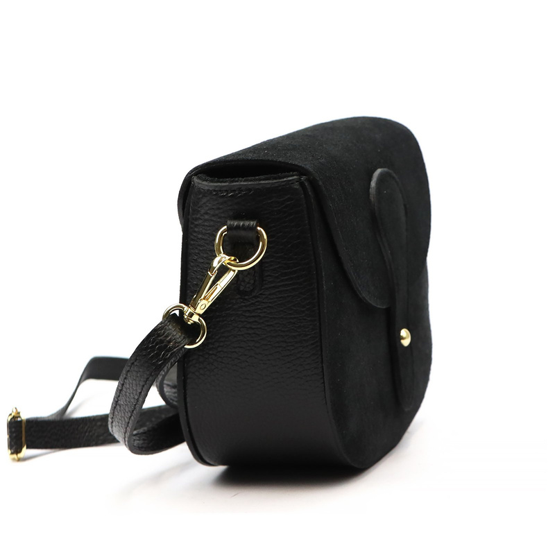 Vera Pelle damska listonoszka skóra zamszowa torebka na ramię z kieszenią