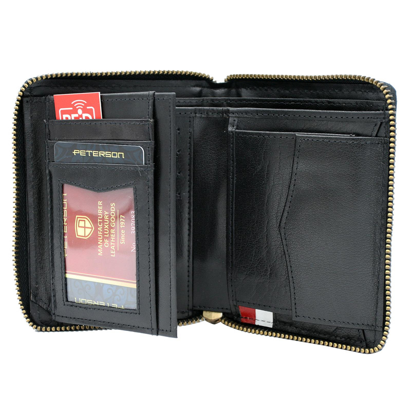 Skórzany męski portfel Peterson PTN 340P-01