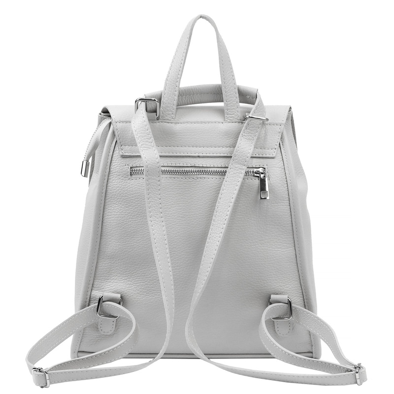 Damski funkcjonalny plecak-torebka skórzany pojemny miejski na ramię