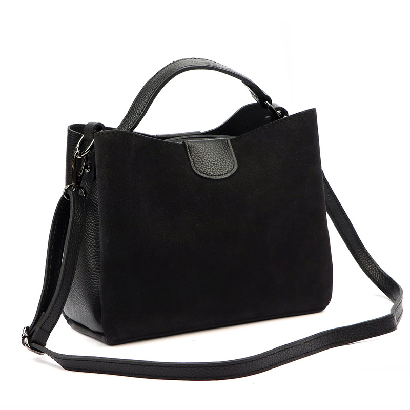 Vera Pelle damska listonoszka skóra naturalna zamsz torebka na ramię