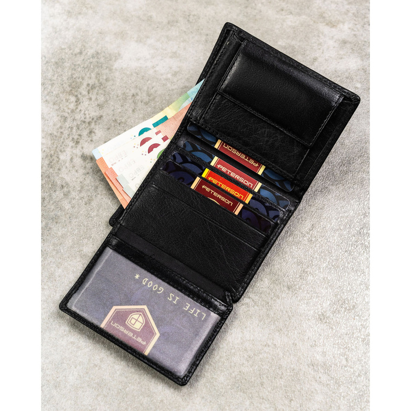 Skórzany męski portfel Peterson PTN RM-12-BUF