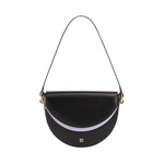 DUDU Half Moon Crossbody Bag dla kobiet, skórzana torebka na ramię, wyprodukowana we Włoszech, sztywny kształt, klapa i podwójny pasek, zapięcie magnetyczne
