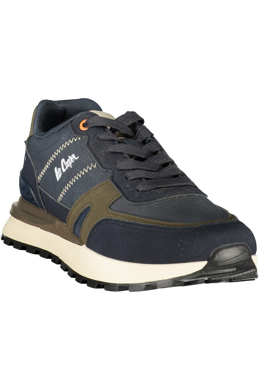 Niebieskie sneakersy męskie LEE COOPER Lcm 628415 – brązowe detale