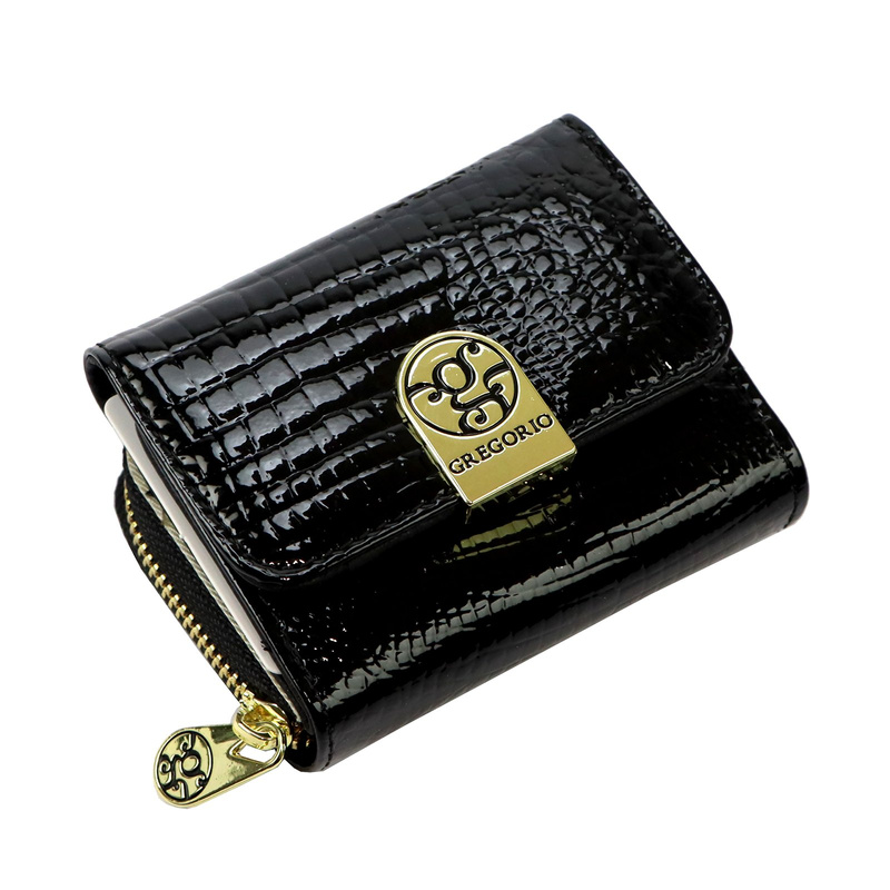 Gregorio mała portmonetka damska skóra naturalna portfel skóra krokodyla