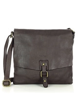 Torebka skórzana listonoszka stylowy minimalizm ala messenger leather bag - MARCO MAZZINI brąz caffe