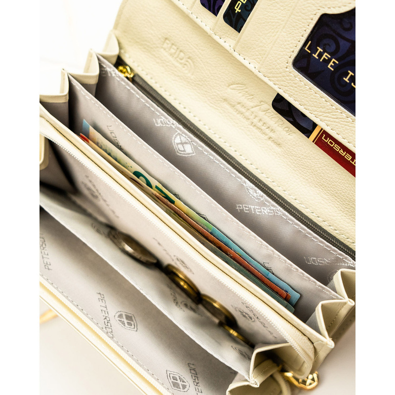 skóra naturalna + Damski portfel ze skóry ekologicznej Peterson PTN PX20-PF1