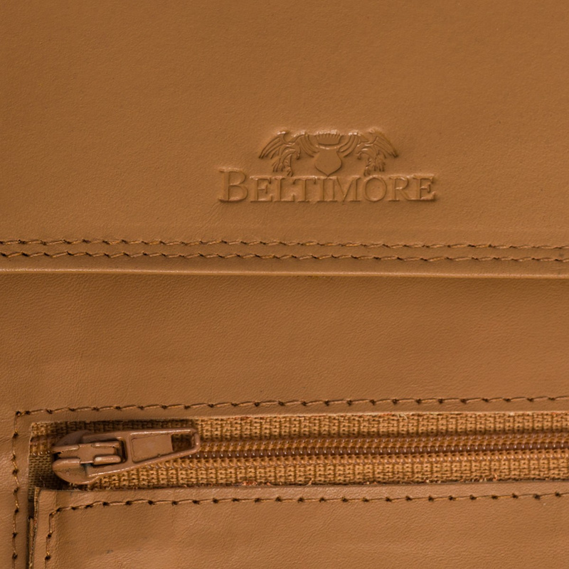 ETUI saszetka PASZPORTÓWKA na szyję dokumenty skórzana podróżna jasny brąz Beltimore D78