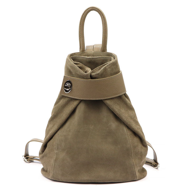 Vera Pelle damski plecak miejski ze skóry naturalnej z kieszeniami