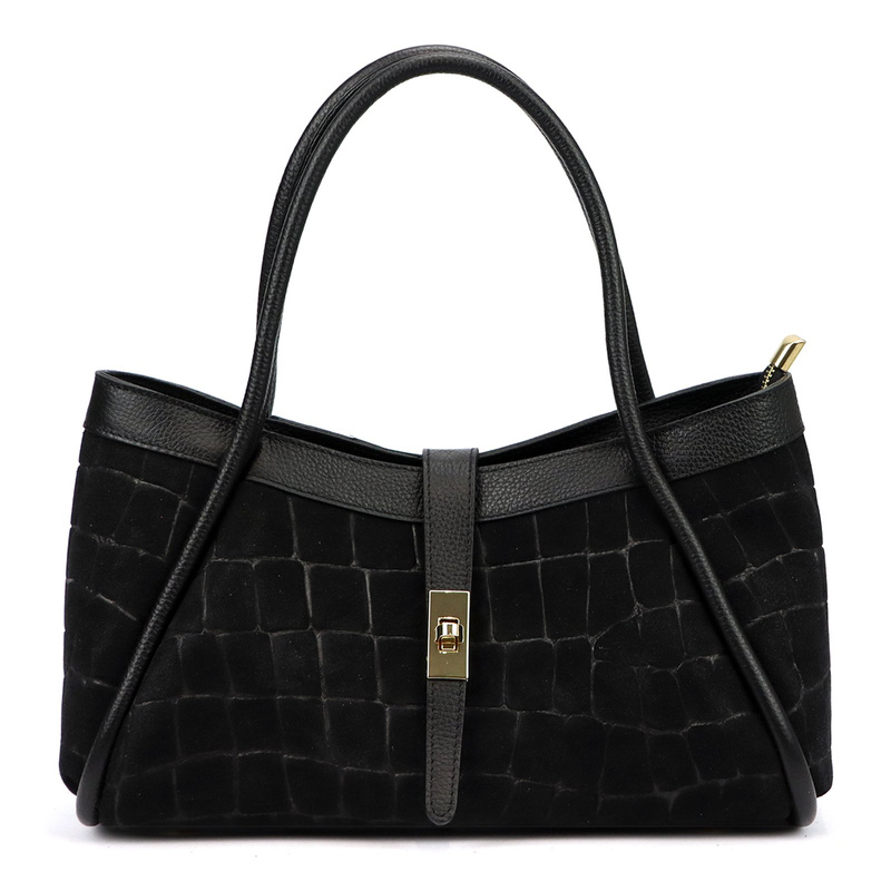 Skórzana torebka Camilla PREMIUM 10.014 CROCO z paskiem
