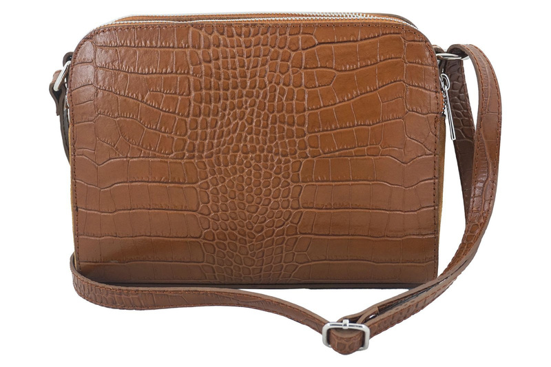 Stylowa torebka crossbody trzykomorowa - Brązowa jasna 