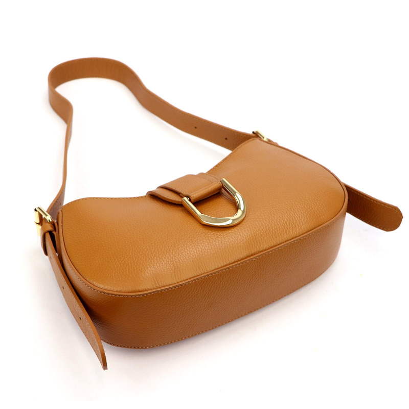 Vera Pelle damska listonoszka z kieszenią torebka na ramię skóra naturalna