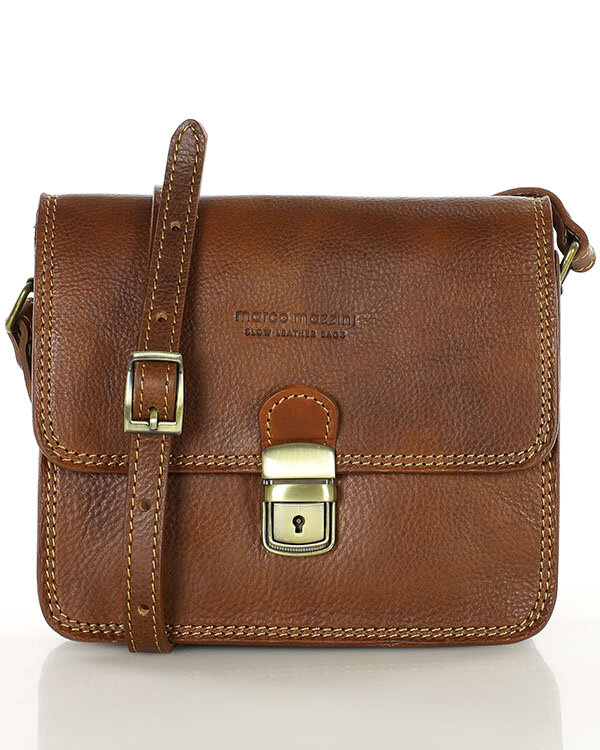 Torba skórzana kwadratowa premium Florence bag - MARCO MAZZINI czarna