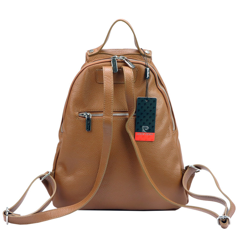 Pierre Cardin damski Skórzany duży plecak miejski duży z kieszeniami