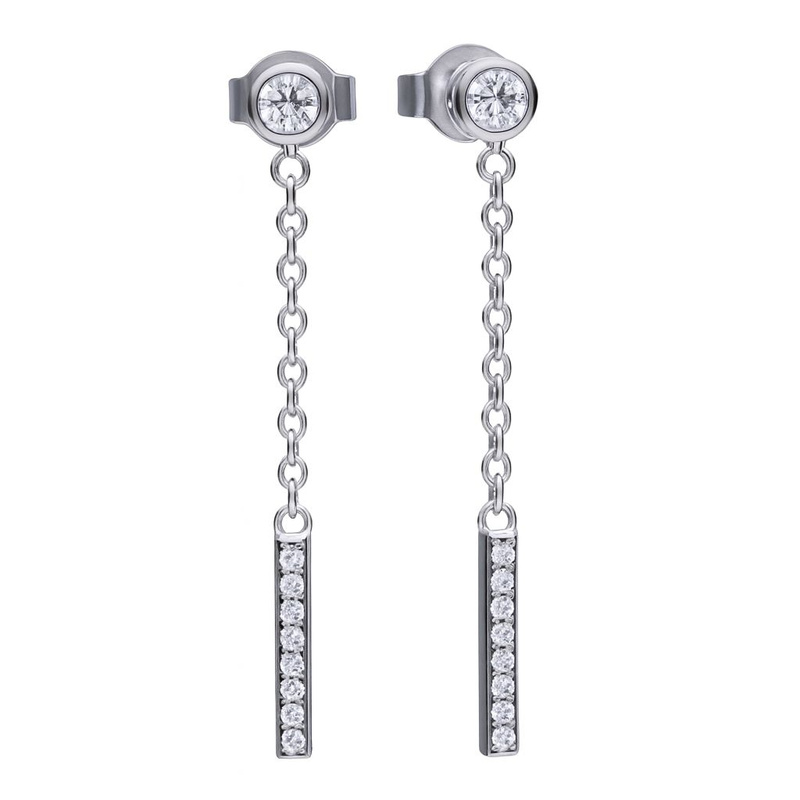 Biżuteria DIAMONFIRE 6219191082. Kolczyki, Kolor szary. Kobieta.