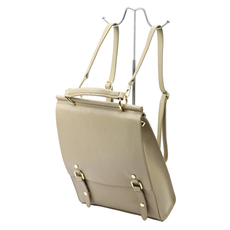 Luka plecak miejski damski skóra naturalna styl vintage z kieszeniami