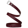 Pasek damski ze skóry ekologicznej w burgundowym kolorze ze srebrną klamrą - Peterson