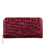 Czerwony Portfel Damski ze Skóry Licowej krople PD090s359 RFID