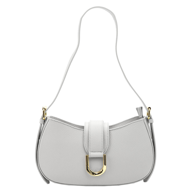 Vera Pelle damska listonoszka z kieszenią torebka na ramię skóra naturalna