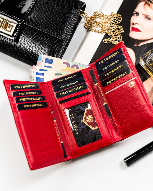 Skórzany damski portfel Peterson PTN 55020-PLT