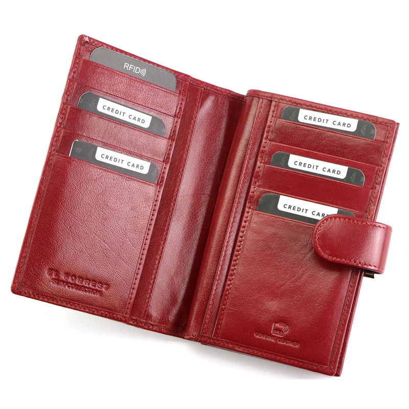 EL FORREST portfel pionowy duży skóra naturalna podłużna portmonetka RFID