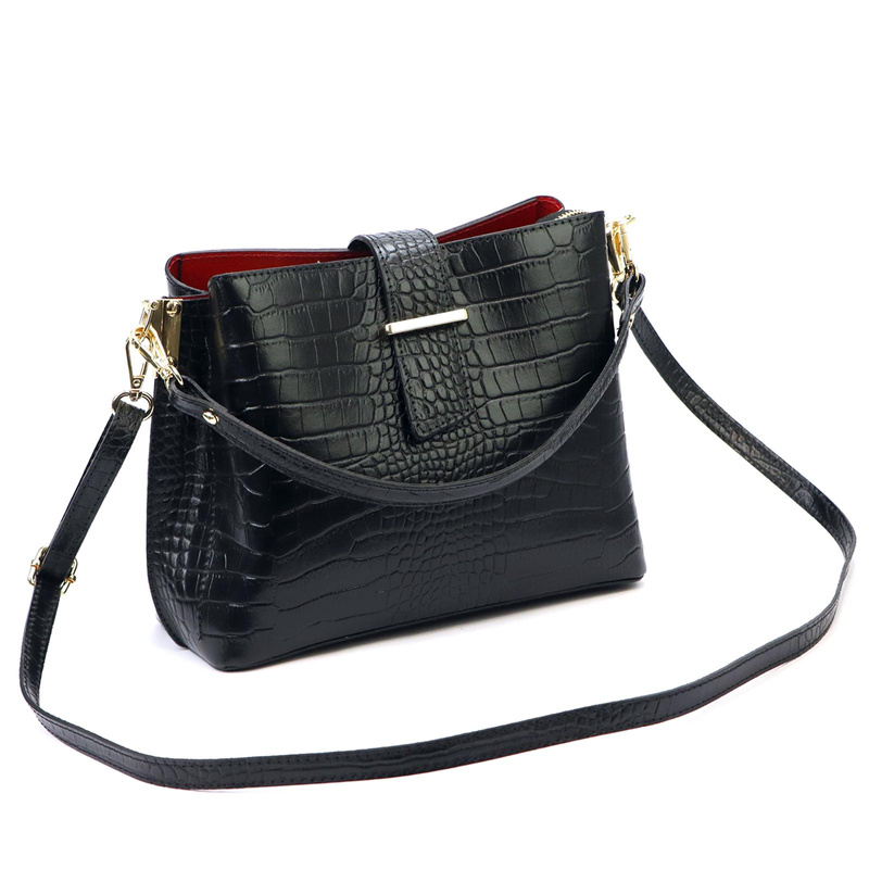 Damska listonoszka na ramię wzór skóra krokodyla