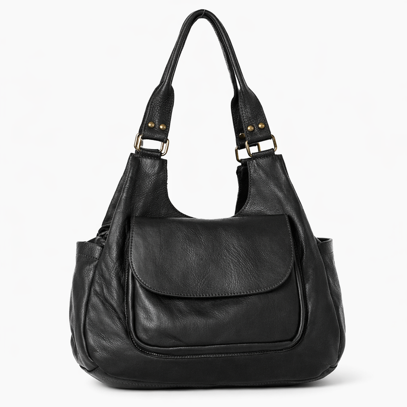 PELLE LAVATA Skórzana Torebka ShopperBag Na Ramię Vintage 3 Kieszenie