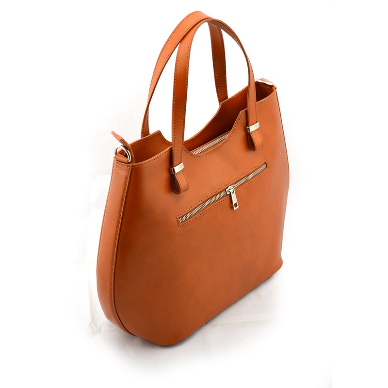 Elegancka stylowa duża skórzana shopperka do ręki