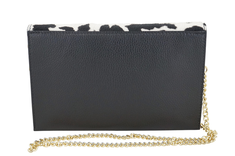 Skórzana torebka do ręki i na ramię - Czarna