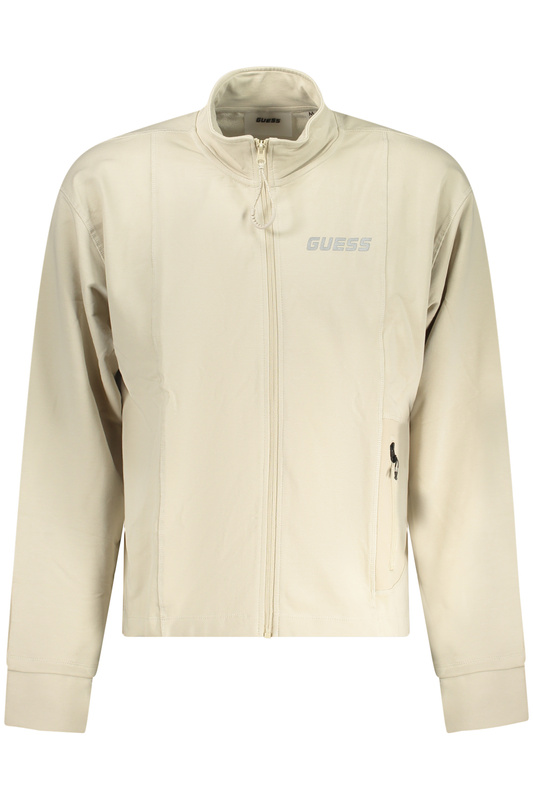 GUESS JEANS MĘSKA BLUZA Z ROZPINANYM NA ZAMEK BEZBARWNY