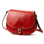 Dwukomorowa stylowa Skórzana damska listonoszka przez ramię Florence