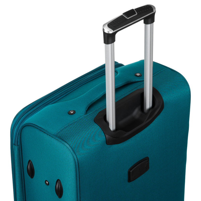 Duża walizka z praktycznej tkaniny poliestrowej w turkusowo-różowym - Peterson