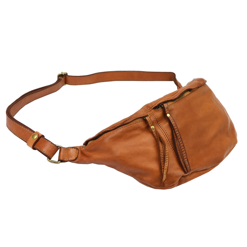 VS damska nerka saszetka z kieszenią przez ramię skóra naturalna