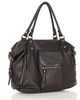 Torba biznesowa bowling retro bag skórzana - MARCO MAZZINI ciemny brąz caffe