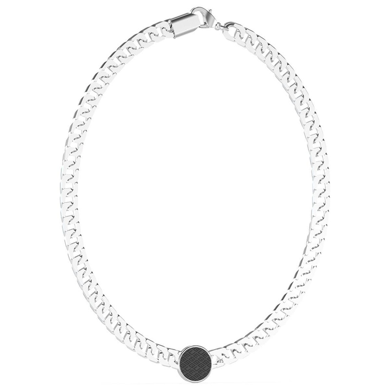 Biżuteria GUESS JUMN03220JWST. Naszyjnik, Kolor szary. Mężczyzna.