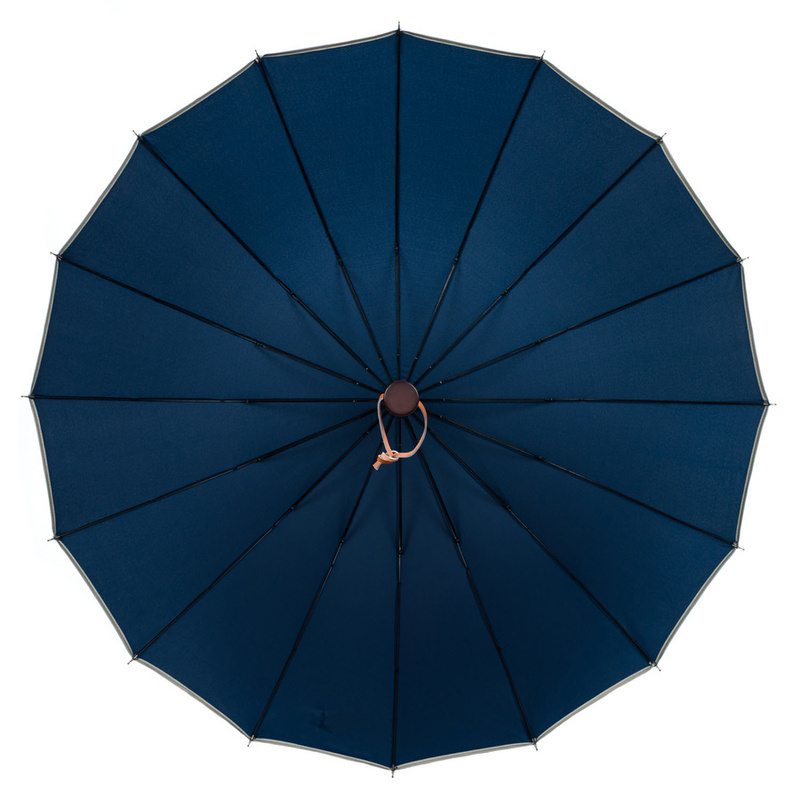 Granatowy, rządowy parasol z dużą czaszą - Peterson
