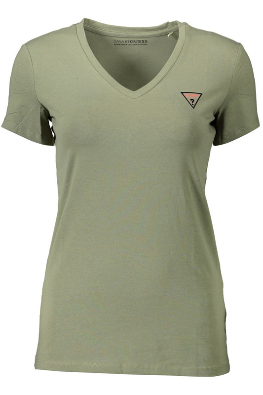 GUESS JEANS T-SHIRT Z KRÓTKIM RĘKAWEM DAMSKI ZIELONY