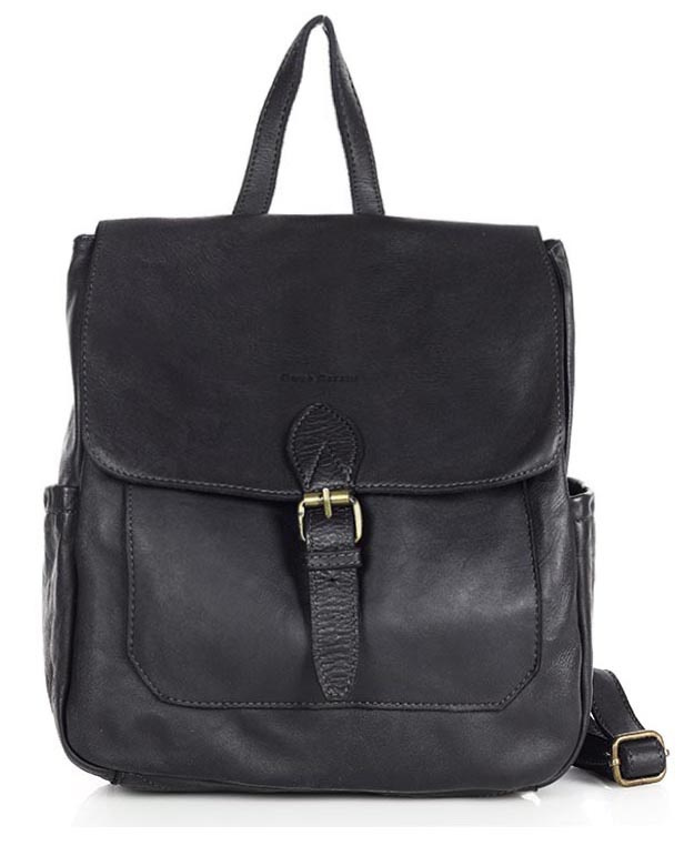 Plecak skórzany handmade z kieszeniami  - MARCO MAZZINI czarny