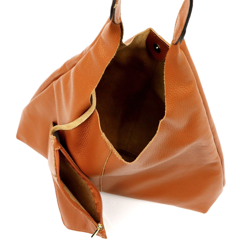 Vera Pelle damska shopperbag skóra naturalna duża torebka na ramię z etui