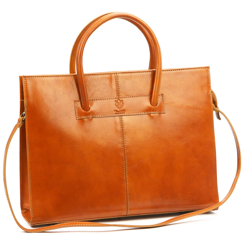 Florence damski kuferek skóra naturalna duża torebka z organizerem paskiem