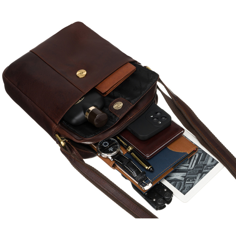 Torba damska listonoszka crossbody ze skóry naturalnej - Peterson