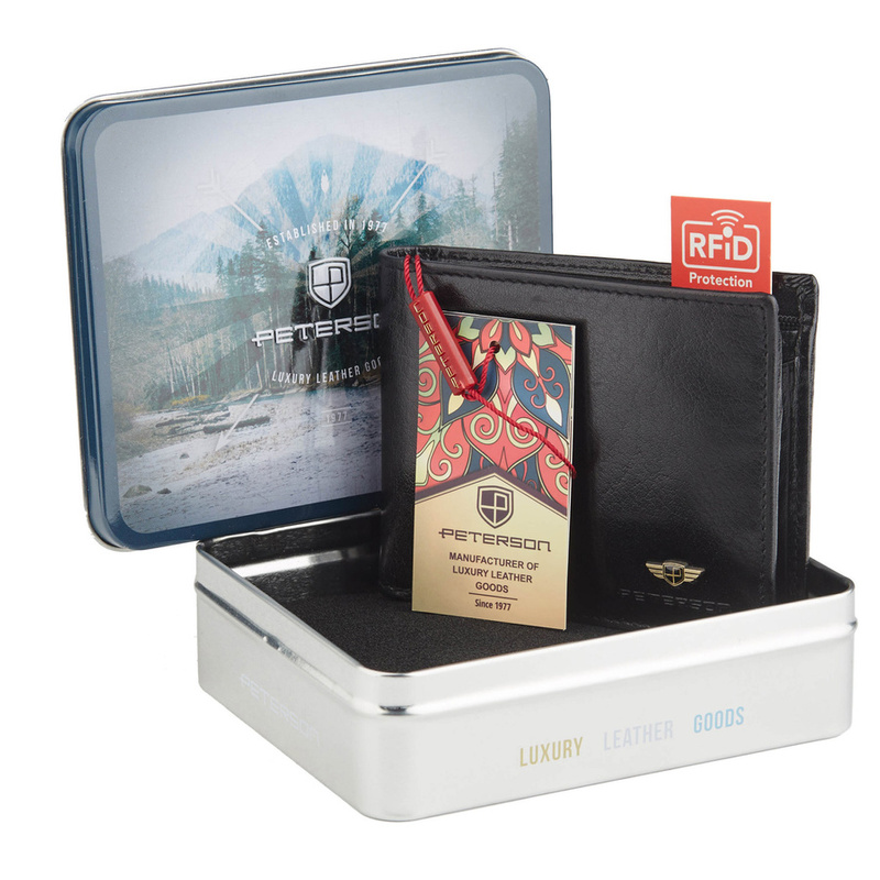 Skórzany męski portfel Peterson PTN 334 2-1-1