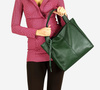 Modna torebka damska skórzany shopper bag - MARCO MAZZINI Portofino Max ciemny zielony