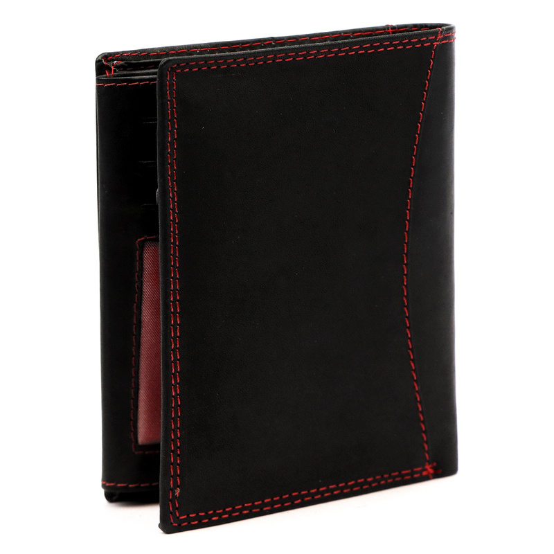 Money Kepper pionowy męski portfel skóra naturalna duży wzór orzeł