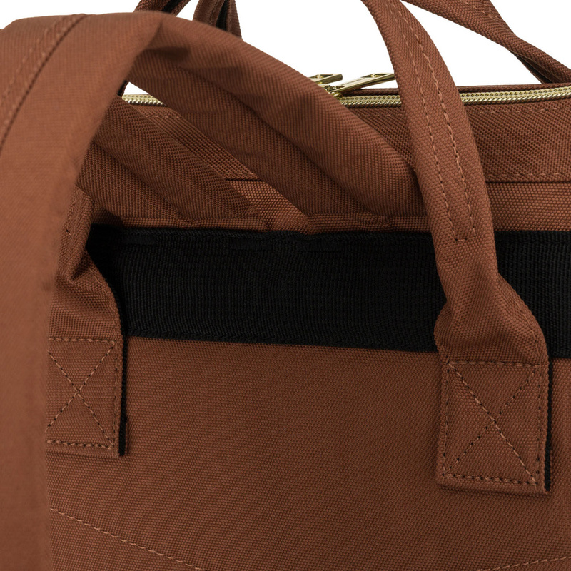 Beżowo-brązowy plecak damski z poliestru z miejscem na laptopa - Peterson