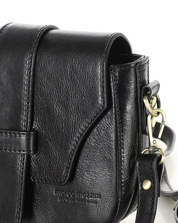 Torebka skórzana crossbody bag MAZZINI VERONA - czarna